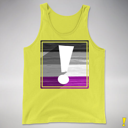 Asexual Pride Flag Exclamation Point Premium Tank Top - Neon Yellow