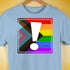 LGBTQ Progress Pride Flag Exclamation Point Premium Unisex T-Shirt - Baby Blue