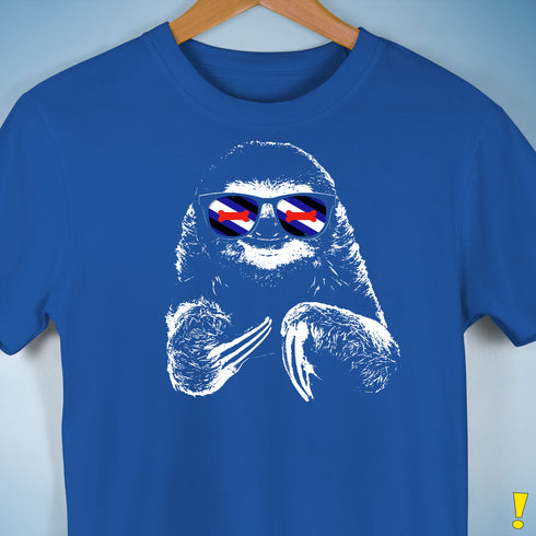 Pride Sloth Puppy Flag Sunglasses Premium Unisex T-Shirt