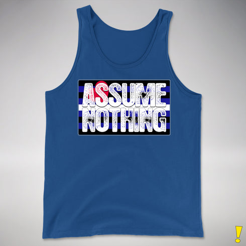 Assume Nothing Leather Pride Flag Premium Tank Top