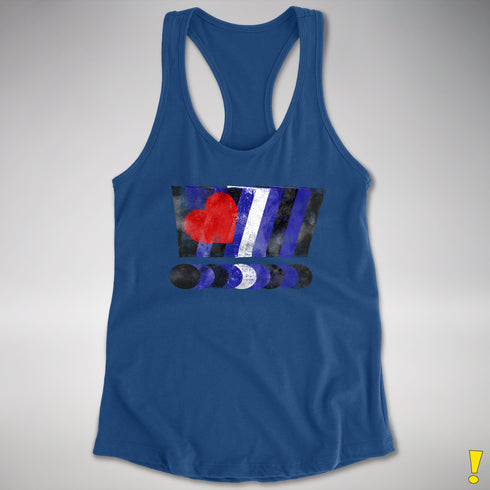 Distressed Leather Pride Exclamation Points Racerback Tank