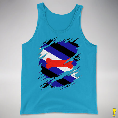 Puppy Pride Flag Ripped Reveal Premium Tank Top