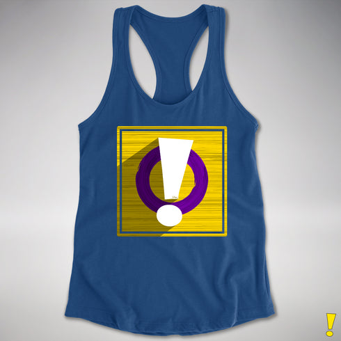 Intersex Pride Flag Exclamation Point Racerback Tank - Royal