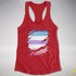Bigender Pride Flag Ripped Reveal Racerback Tank
