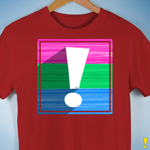 Polysexual Pride Flag Exclamation Point Premium Unisex T-Shirt - Red