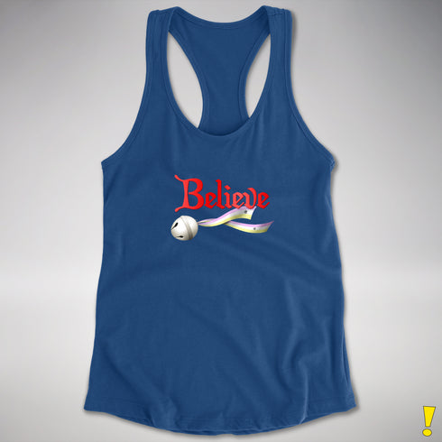 Believe Twink Pride Flag Jingle Bell Racerback Tank - Royal