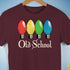 Old School Vintage Christmas Lights Unisex T-Shirt - Maroon