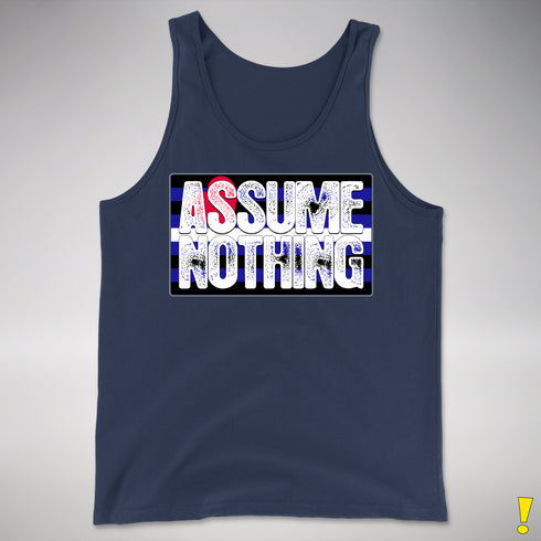 Assume Nothing Leather Pride Flag Premium Tank Top