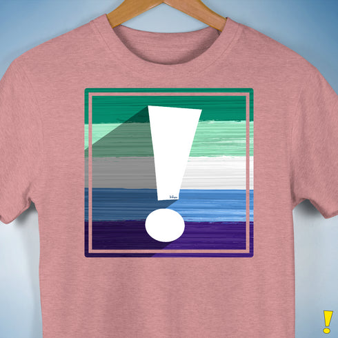 Gay Male Pride Flag Exclamation Point Premium Unisex T-Shirt
