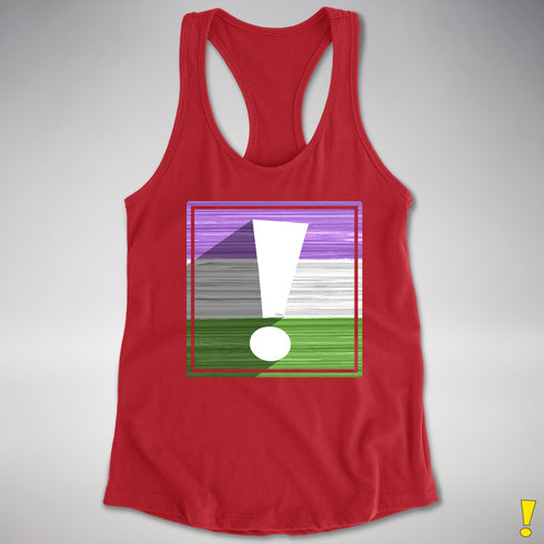 Genderqueer Pride Flag Exclamation Point Racerback Tank