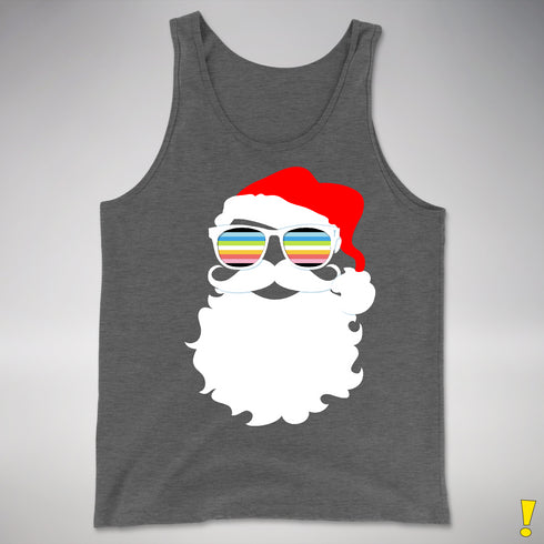 Santa’s Queer Pride Flag Shades Premium Tank Top - Deep Heather