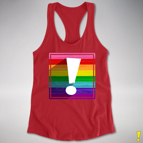 Original LGBTQ Pride Flag Exclamation Point Racerback Tank