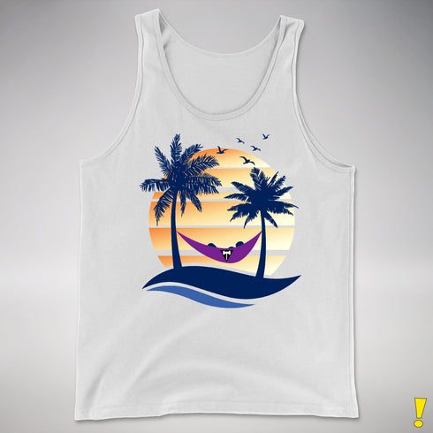 Lesbian Labrys Pride Hammock Summer Beach Sunset Premium Tank Top