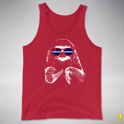 Pride Sloth Leather Flag Sunglasses Premium Tank Top