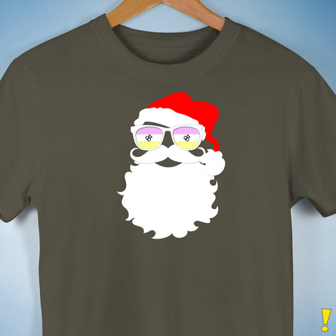 Santa’s Twink Pride Flag Shades Premium Unisex T-Shirt - Army