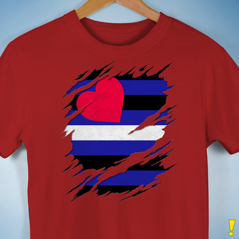 Leather Pride Flag Ripped Reveal Premium Unisex T-Shirt