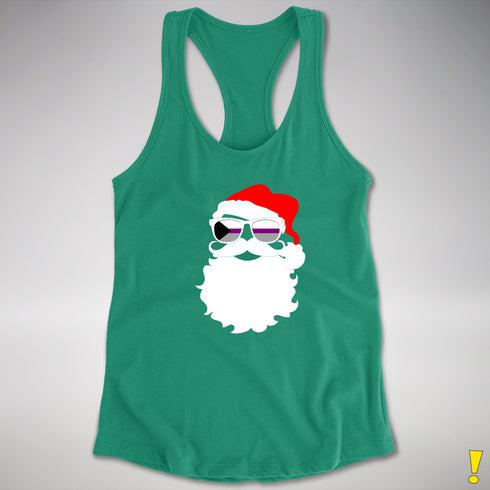 Santa’s Demisexual Pride Flag Shades Racerback Tank - Kelly Green