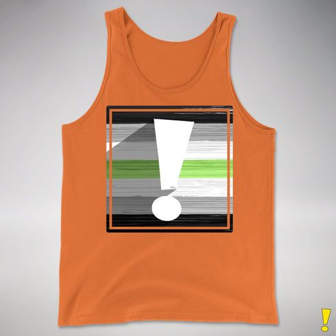 Agender Pride Flag Exclamation Point Premium Tank Top - Orange