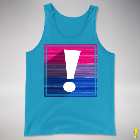Bisexual Pride Flag Exclamation Point Premium Tank Top - Neon Blue