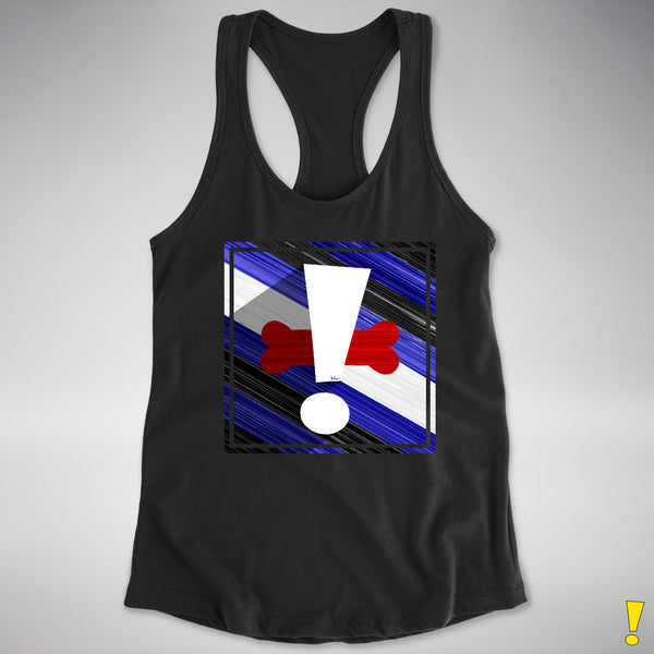 Puppy Pride Flag Exclamation Point Racerback Tank