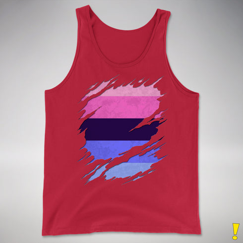 Omnisexual Pride Flag Ripped Reveal Premium Tank Top