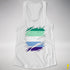 Gay Male Pride Flag Ripped Reveal Racerback Tank
