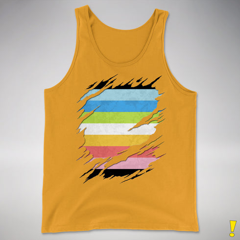 Queer Pride Flag Ripped Reveal Premium Tank Top