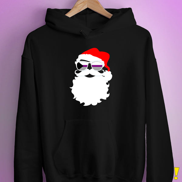 Santa’s Demisexual Pride Flag Shades Hoodie - Black