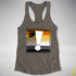Bear Pride Flag Exclamation Point Racerback Tank - Dark Grey