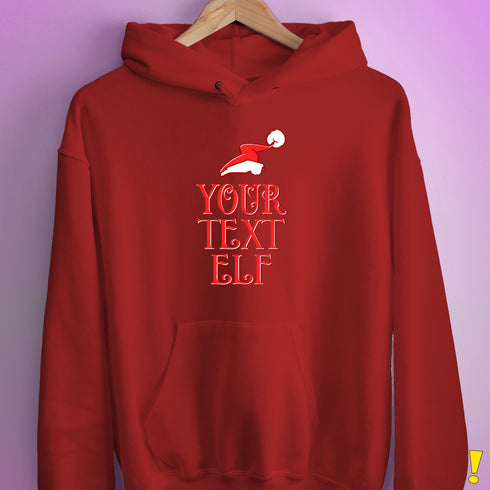Personalized Elf Family Hoodie - Red