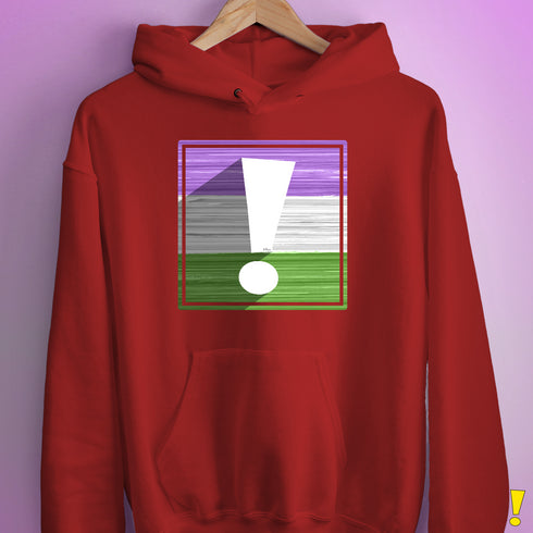 Genderqueer Pride Flag Exclamation Point Hoodie