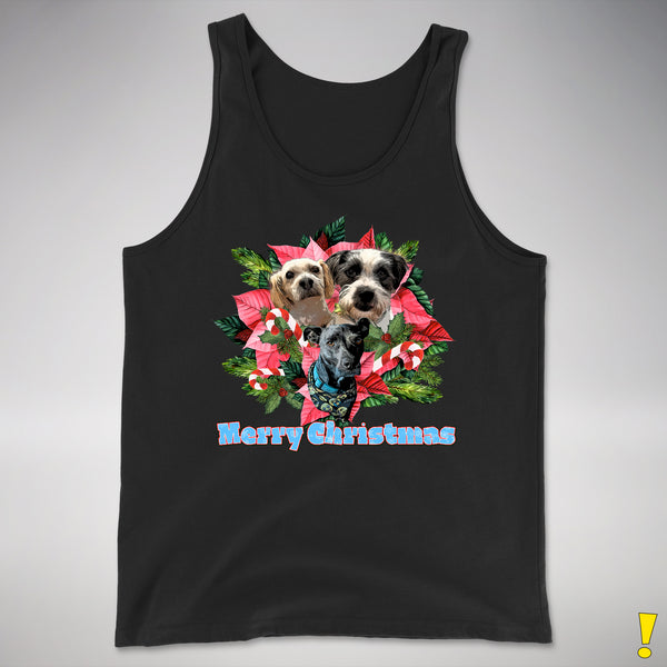 Custom Holiday Poinsettia Premium Tank Top - Black