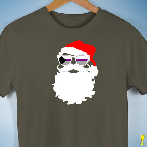 Santa’s Demisexual Pride Flag Shades Premium Unisex T-Shirt - Army