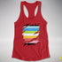 Queer Pride Flag Ripped Reveal Racerback Tank