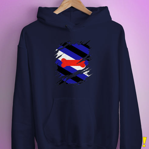 Puppy Pride Flag Ripped Reveal Hoodie