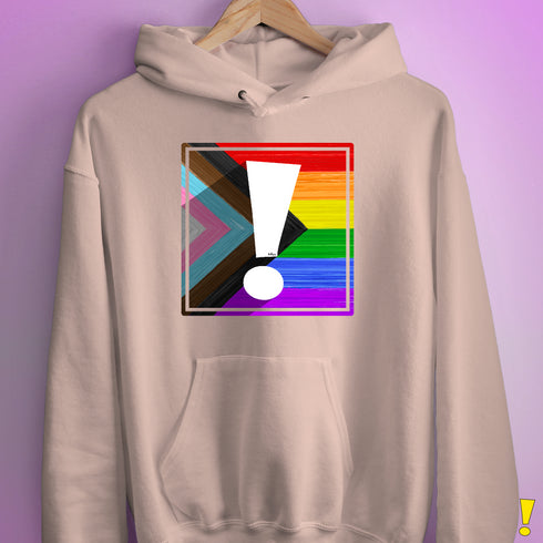 LGBTQ Progress Pride Flag Exclamation Point Hoodie