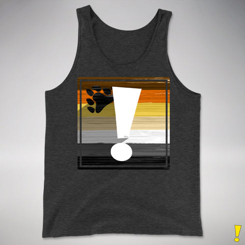 Bear Pride Flag Exclamation Point Premium Tank Top - Charcoal Triblend