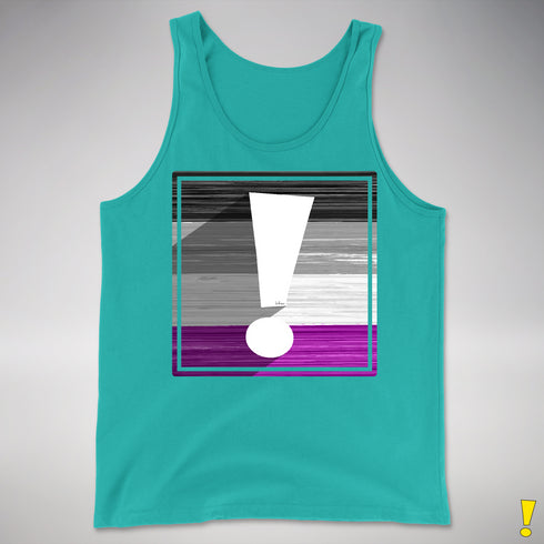 Asexual Pride Flag Exclamation Point Premium Tank Top - Teal