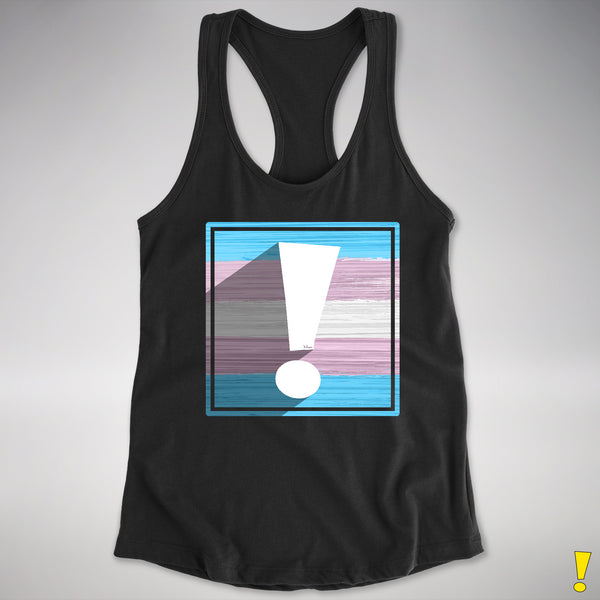 Transgender Pride Flag Exclamation Point Racerback Tank