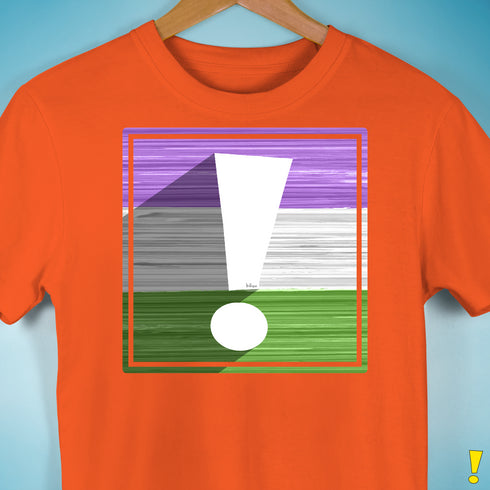 Genderqueer Pride Flag Exclamation Point Premium Unisex T-Shirt - Orange