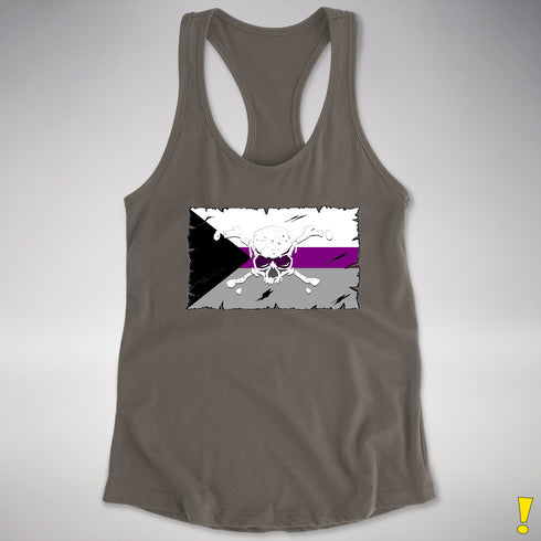 Demisexual Pride Pirate Flag Racerback Tank - Dark Grey