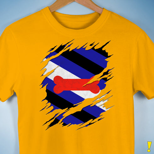 Puppy Pride Flag Ripped Reveal Premium Unisex T-Shirt