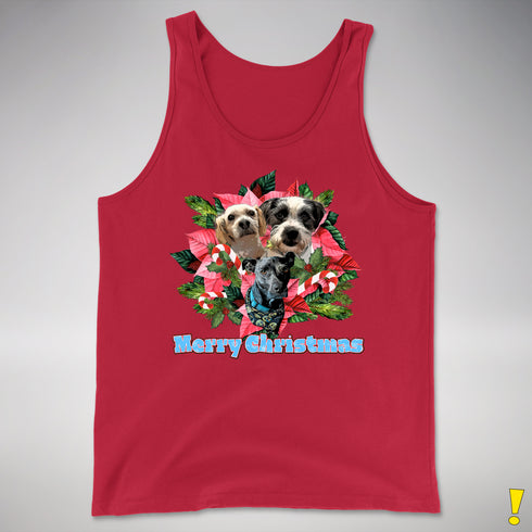 Custom Holiday Poinsettia Premium Tank Top - Red
