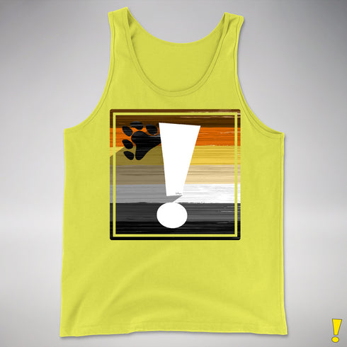 Bear Pride Flag Exclamation Point Premium Tank Top - Neon Yellow