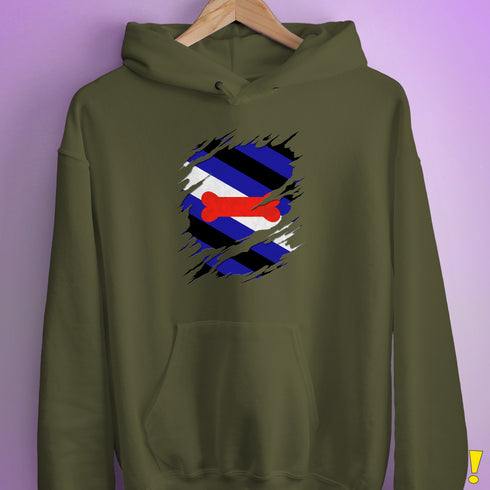 Puppy Pride Flag Ripped Reveal Hoodie
