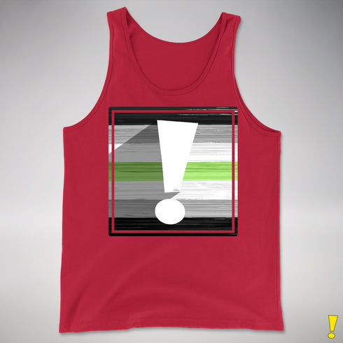 Agender Pride Flag Exclamation Point Premium Tank Top - Red