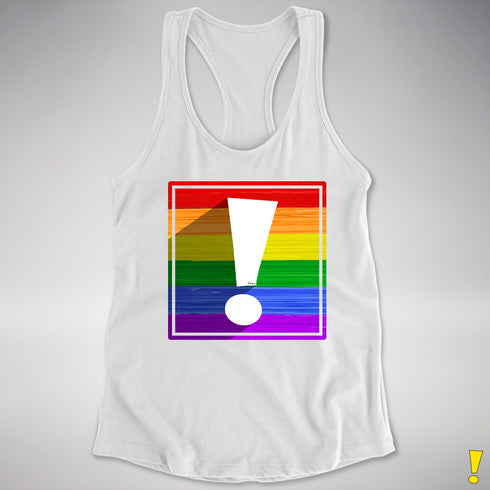 LGBTQ Pride Flag Exclamation Point Racerback Tank