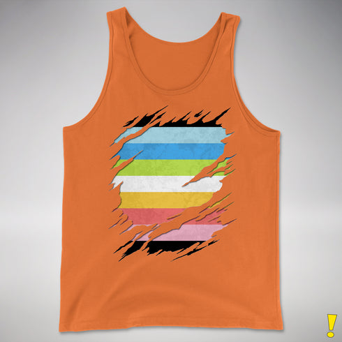 Queer Pride Flag Ripped Reveal Premium Tank Top