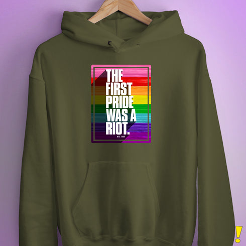 The First Pride Was a Riot - Original 8-Stripe LGBTQ Pride Hoodie