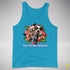 Custom Holiday Poinsettia Premium Tank Top - Neon Blue